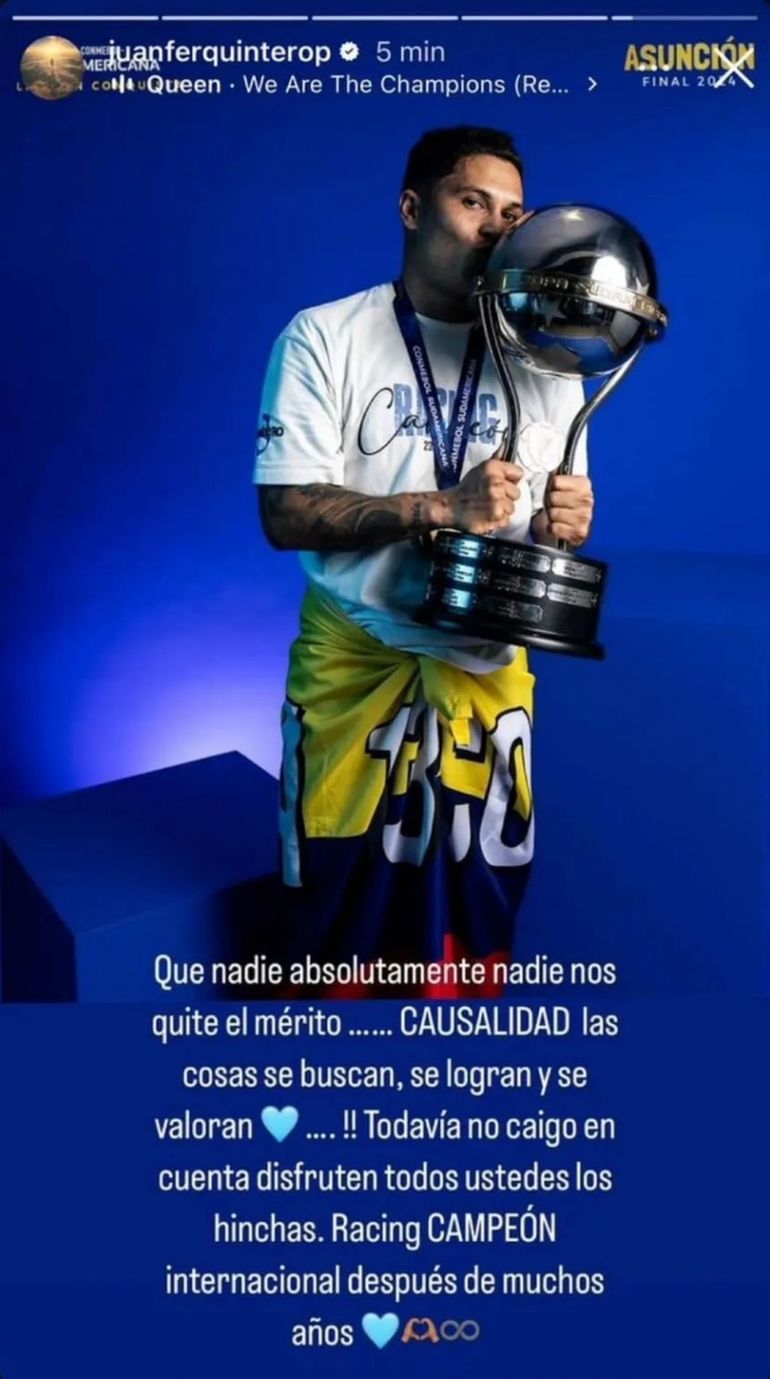 El posteo de Juanfer Quintero El posteo de Juanfer Quintero