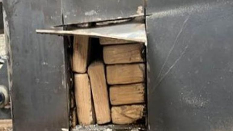 La cocaína dentro del torno. La cocaína dentro del torno.