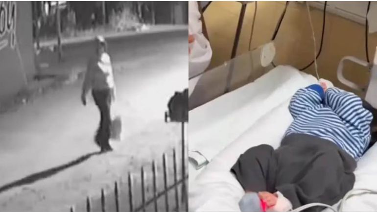 El bebé fue abandonado en una bolsa de compras.