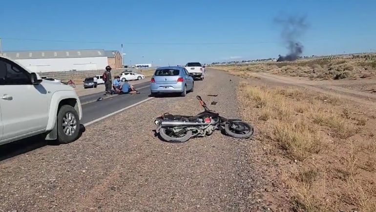 Violento choque en Autovía Norte dejó un motociclista hospitalizado