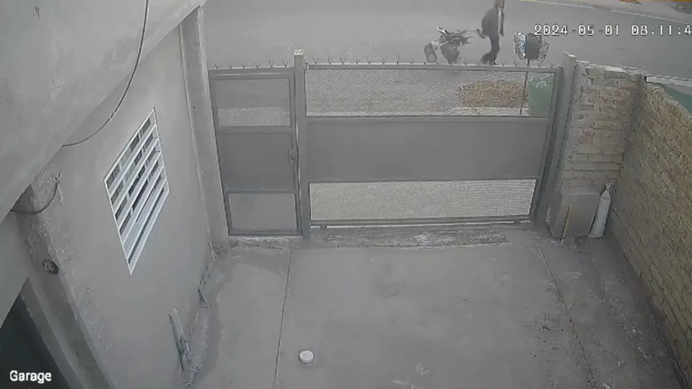 Un video captó el accionar del hombre de la bolsa en Cipolletti