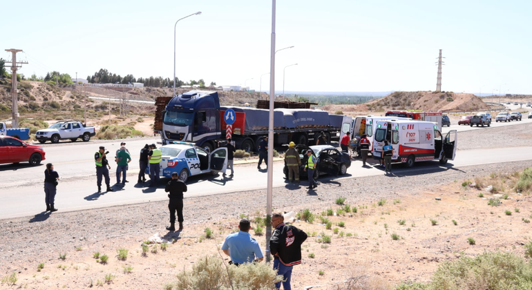 El accidente ocurrió a pocos metros del derivador a ruta 7 / Foto