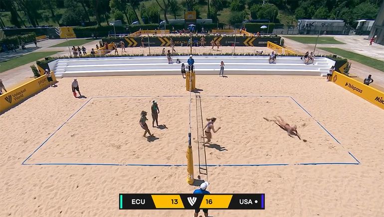 El punto imposible que protagonizó una pareja estadounidense en el Mundial de Beach Vóley