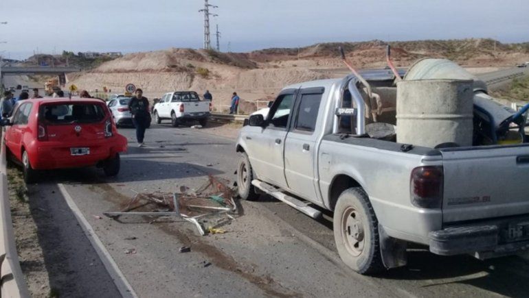 Cañadón de las Cabras: accidente en cadena dejó 7 autos con daños materiales