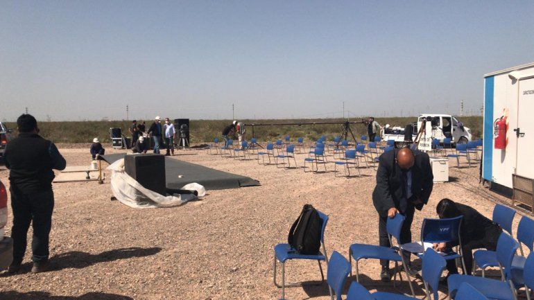 Todo listo en Loma Campana para recibir a Alberto Fernández.