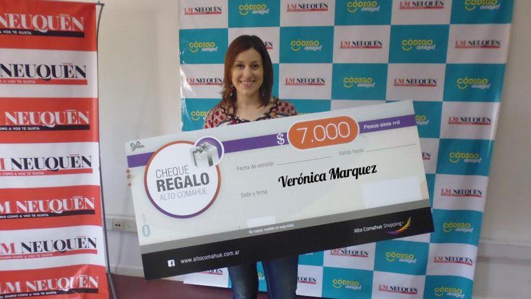 Con LM Neuquén, Verónica ganó 7000 pesos para gastar en el shopping