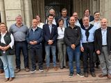 Los ruralistas de la Patagonia, tras la eunión que mantuvieron hoy con las autoridades de Agricultura de la Nación.
