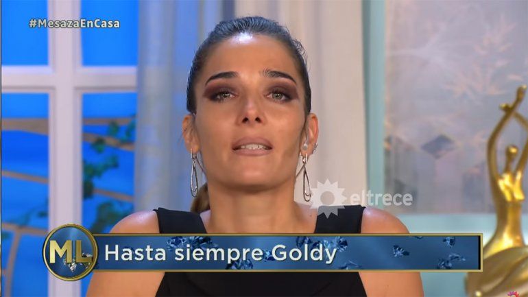 Juanita, entre los nervios y el llanto por la muerte de Goldy Legrand