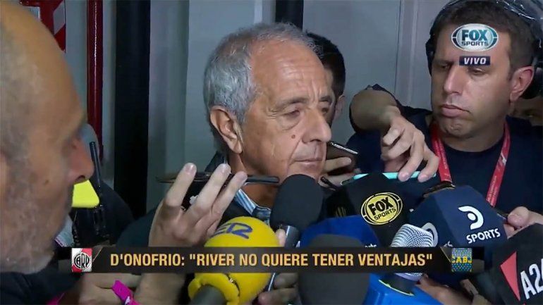 DOnofrio: El partido se jugará en la cancha de River y con público