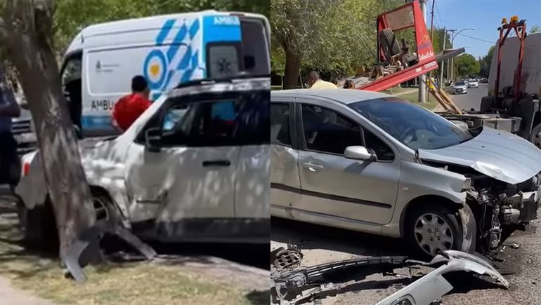 Violento accidente en la esquina de una plaza de El Manzanar