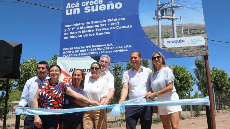 Rincón de los Sauces: inauguran obra de energía y alumbrado público