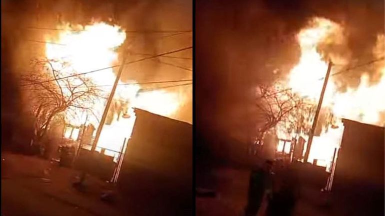 El incendio arrasó con la casa de Bariloche. Fallecieron dos personas. 