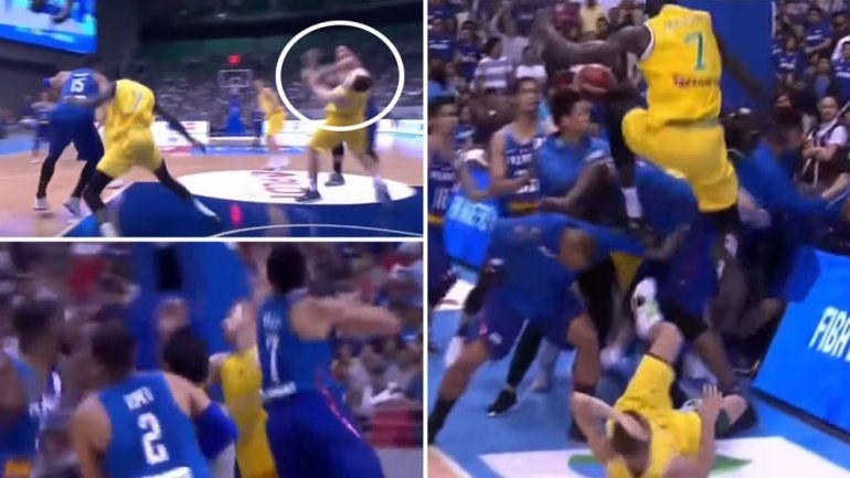 Piñas y sillazos en un partido de básquet en China