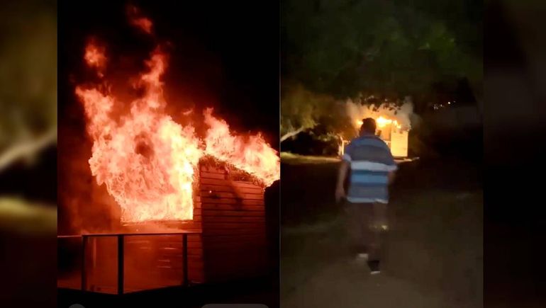 El incendio ocurrió el sábado a las 22.30 en la playa Radal Co y movilizó a la familia de Villa Pehuenia. El incendio ocurrió el sábado a las 22.30 en la playa Radal Co y movilizó a la familia de Villa Pehuenia.