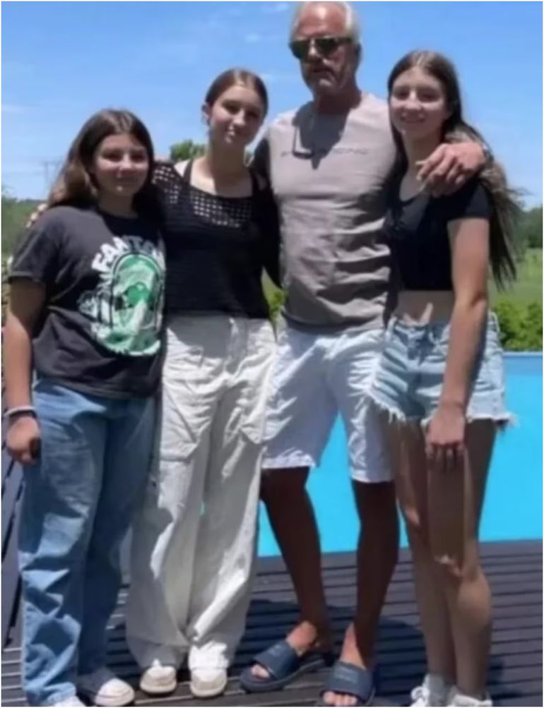 El padre de Nicole Neumann junto con sus nietas El padre de Nicole Neumann junto con sus nietas