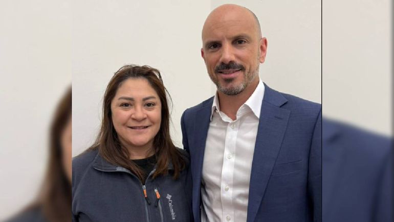 Karina Montecinos referente de la Coalición Cívica-ARI junto a Juan Luis Karina Montecinos referente de la Coalición Cívica-ARI junto a Juan Luis