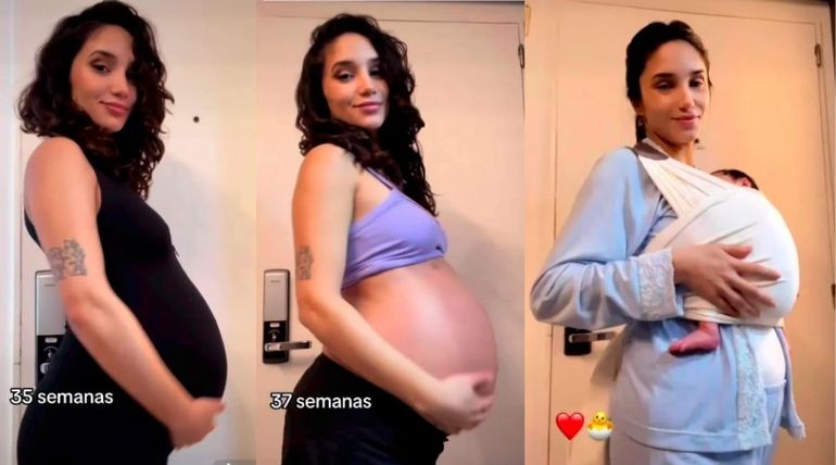 La novia de Alex Caniggia compartió imágenes de sus cambios desde la espera hasta el nacimiento de Venezia. La novia de Alex Caniggia compartió imágenes de sus cambios desde la espera hasta el nacimiento de Venezia.