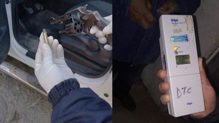 Manejaba borracho y con un arma en la Ruta 22