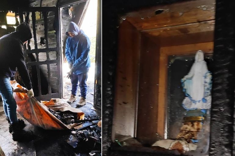 VILLA LA ANGOSTURA – Se incendió toda su casa y la imagen de la Virgen quedó intacta: “Es un milagro”