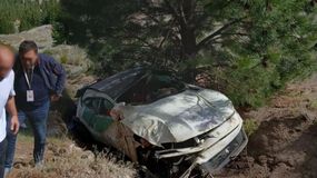 La Ferrari que circulaba a gran velocidad chocó contra un pino.