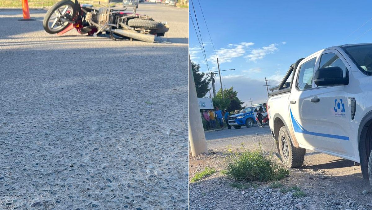 Un enfermero impactó su moto contra una camioneta: tiene traumatismos faciales