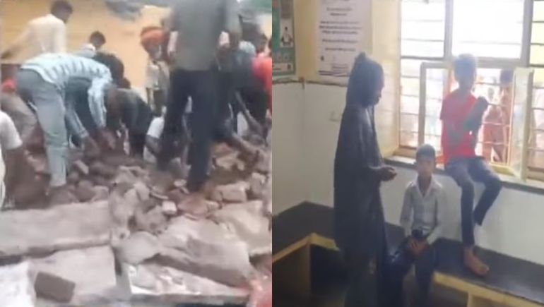 Se derrumbó el techo de una escuela en India y se registraron varios muertos. Se derrumbó el techo de una escuela en India y se registraron varios muertos.