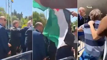 video: intentaron agredir a javier milei durante en israel y debio intervenir su custodia