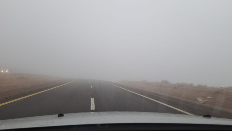 El tramo Cutral Co- Zapala fue uno de los más afectados por la neblina. El tramo Cutral Co- Zapala fue uno de los más afectados por la neblina.
