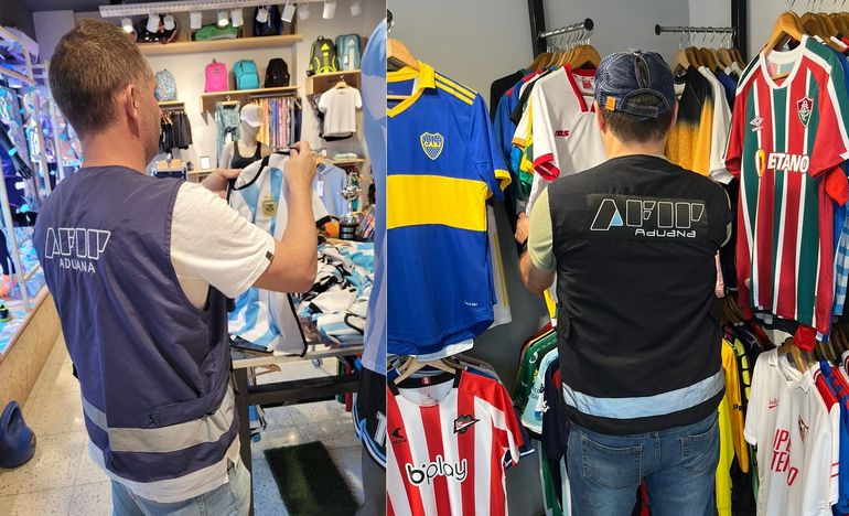 Clausuraron dos locales que vendían camisetas falsas de las Selección argentina