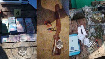 centenario: detenidos, droga, armas y plata tras allanamientos