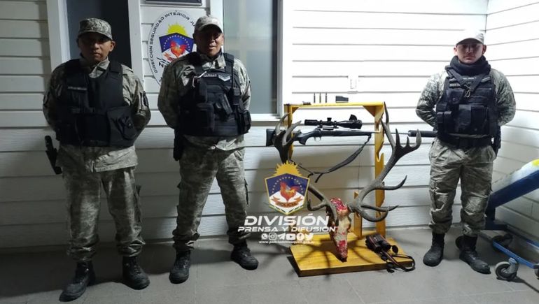 Caza furtiva: detenidos con un arma y una cabeza de ciervo