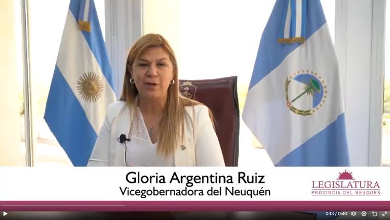 La vicegobernadora de Neuquén, Gloria Ruiz, publicó un video por el Día del Trabajador. La vicegobernadora de Neuquén, Gloria Ruiz, publicó un video por el Día del Trabajador.