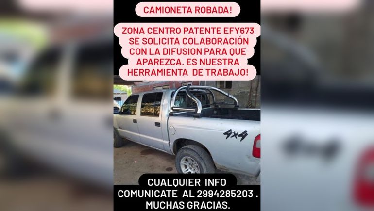 Les pidieron un rescate para recuperar su camioneta robada