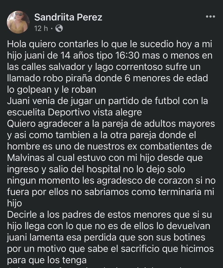 La carta de la madre de Juan por el robo de los botines de fútbol. La carta de la madre de Juan por el robo de los botines de fútbol.