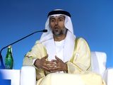 El ministro de Petróleo de los Emiratos Árabes Unidos, Suhail Mohamed Al Mazrouei, habla durante la Conferencia Internacional sobre Captura, Utilización y Almacenamiento de Carbono 2020 en Riad,