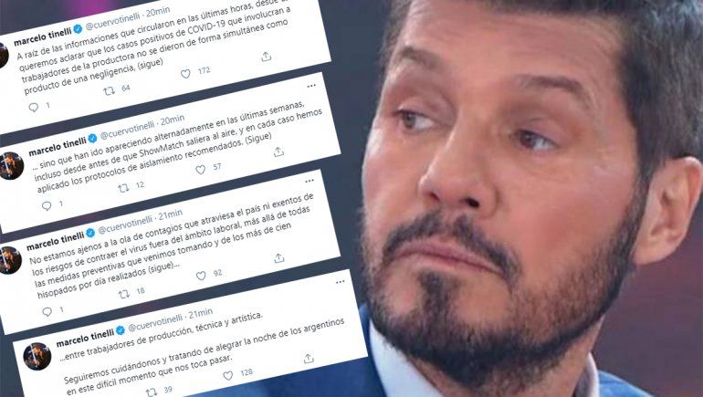Desde Twitter, Marcelo Tinelli desmintió un brote de COVID en Showmatch