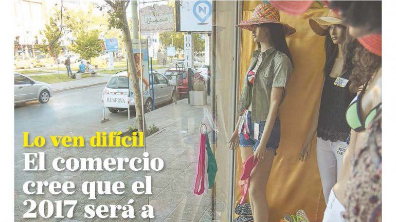 Lo ven difícil  El comercio cree que el  2017 será a puro remo