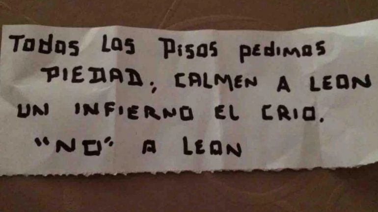 Este es el mensaje que le dejaron a la mamá de León