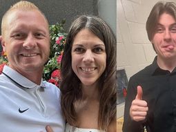 Jason Hughes, el profesor que murió atropellado en Georgia, junto a su esposa. A la derecha, Jayden Ryan Wallace, el estudiante acusado. Jason Hughes, el profesor que murió atropellado en Georgia, junto a su esposa. A la derecha, Jayden Ryan Wallace, el estudiante acusado.