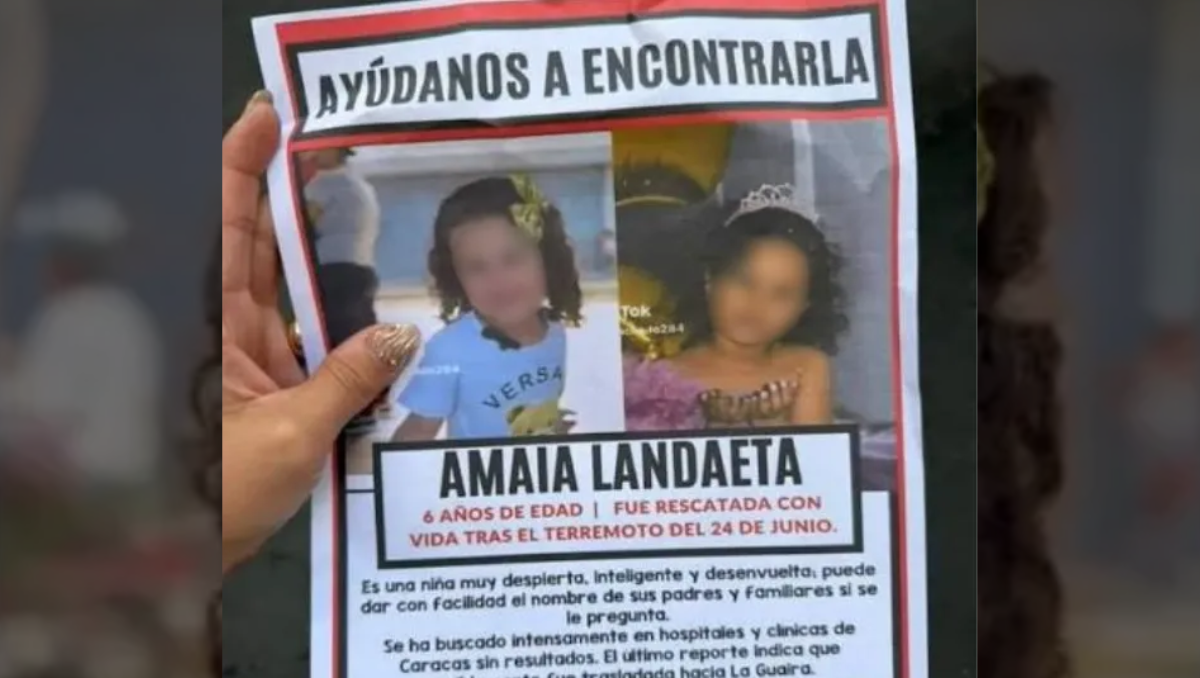 Amaia Landaeta sobrevivió a estar atrapada en los escombros, pero desapareció poco después.