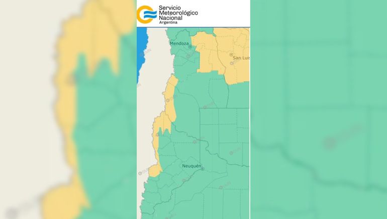 Alerta amarilla por lluvias en Neuquén, en la zona de la cordillera. Alerta amarilla por lluvias en Neuquén, en la zona de la cordillera.