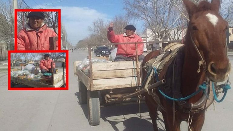 A los 83 años, sale a caballo a ganarse el pan de cada día
