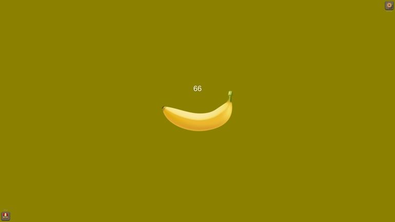 El insólito juego solo contempla hacer clic en una banana. El insólito juego solo contempla hacer clic en una banana.
