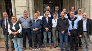 Los ruralistas de la Patagonia, tras la eunión que mantuvieron hoy con las autoridades de Agricultura de la Nación.