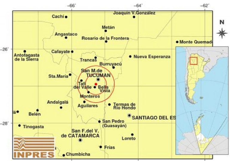 El temblor tuvo epicentro en el departamento de Lules. El temblor tuvo epicentro en el departamento de Lules.