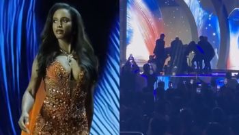 Gabrielle Henry perdió referencia del límite de la plataforma y sufrió una terrible caída del escenario. Gabrielle Henry perdió referencia del límite de la plataforma y sufrió una terrible caída del escenario.