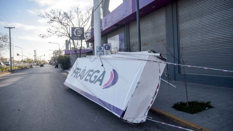 En Neuquén se cayeron árboles y también carteles