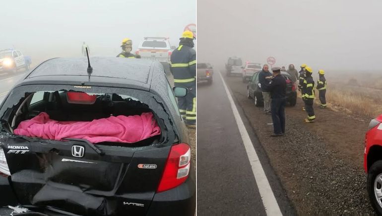 Por la neblina, hubo un choque en cadena cerca de Piedra del Águila