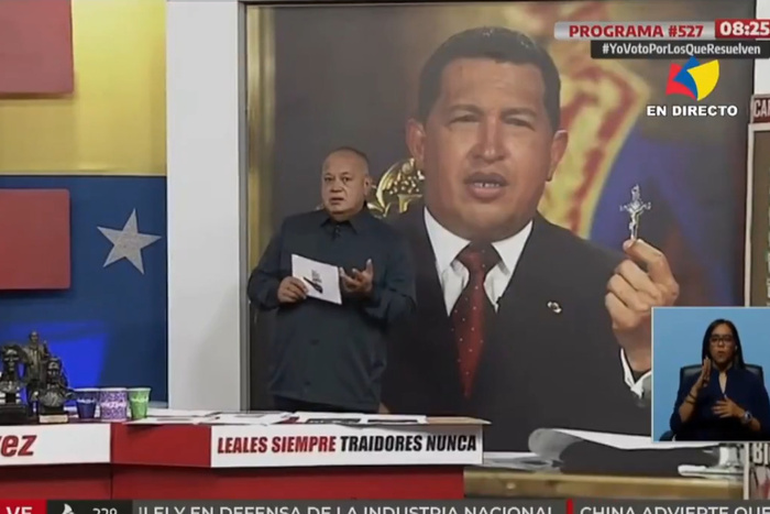 El ministro de Venezuela, Diosado Cabello, que confirmó la aprehensión de un argentino y otros dos extranjeros. El ministro de Venezuela, Diosado Cabello, que confirmó la aprehensión de un argentino y otros dos extranjeros.