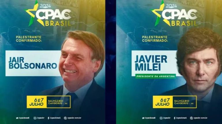 Javier Milei y Jair Bolsonaro liderean la Conferencia de Política de Acción Conservadora (CPAC) que se realiza en Brasil. Foto: Google. Javier Milei y Jair Bolsonaro liderean la Conferencia de Política de Acción Conservadora (CPAC) que se realiza en Brasil. Foto: Google.